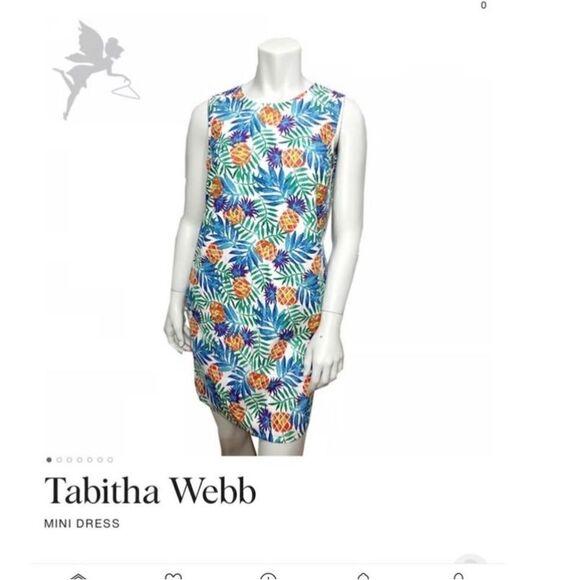 Tabitha Webb Tropical Pineapple Sheath Dress, 8 Summer preppy pockets beachy - Picture 1 of 11